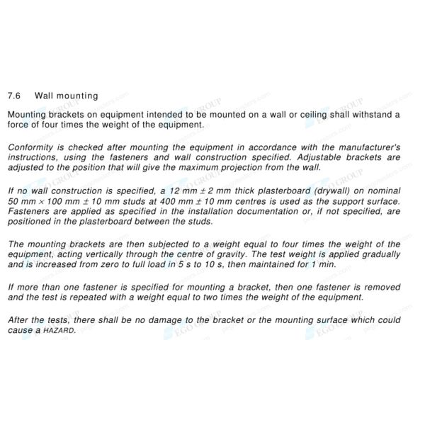 IEC61010-1 Clause 7.6 Electrical Safety Testing Simulated Wall