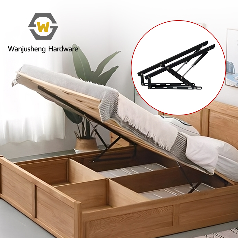 Hardware Mechanism Pneumatic Lifting Hydraulic Heavy-Duty Storage Bed Frame Hinge Bracket Bed Gas Spring Lifter