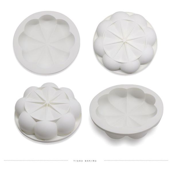 Eco-friendly Oven Safe Silicone Baking Mold Eight-petal Flower Shape Hand Wash Only Model YZ-64 Cake Tools Type Moulds