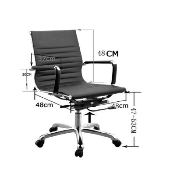 Low Back Black Executive Office Chair For Meeting Room