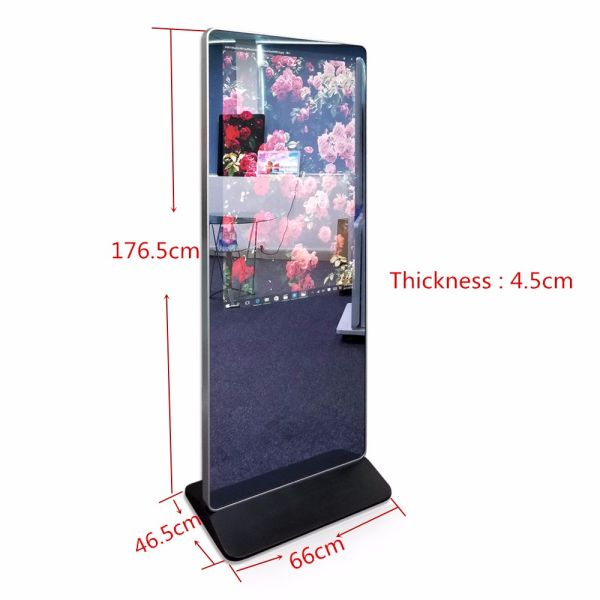 43 Inch Floor Stand Digital Signage Kiosk Led Magic Mirrors Monitor With Sensor Switch