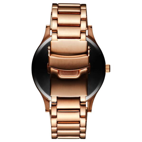 Rose Gold Mens Stainless Steel Watches With White Dial Custom Logo