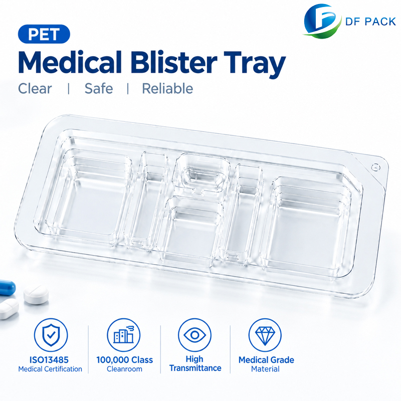 Eco-friendly Customized Plastic Blister Tray PET Blister Tray Vaccum Form for Medical Equipment
