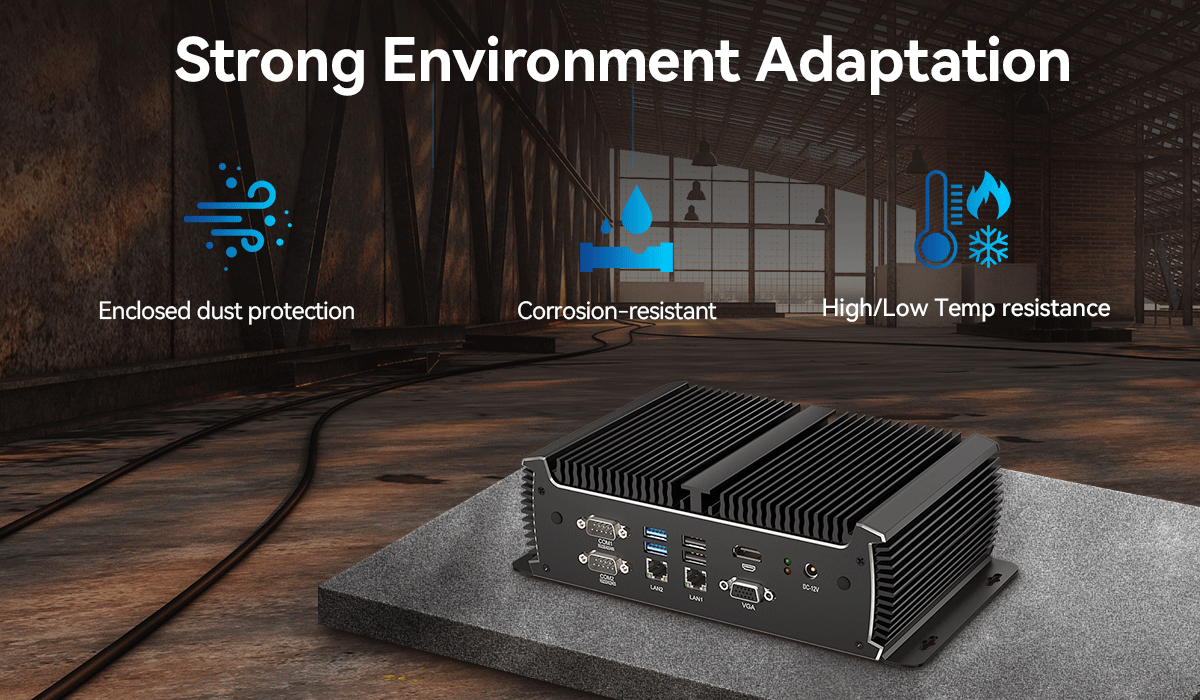 Dual Cores Four Threads Intel Core i5 7200U Mini Computer With Dual DDR4 RAM And 6COM