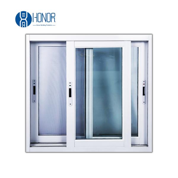 Tinted glass aluminium frame three track hurricane impact double glazed aluminum sliding windows for Villa