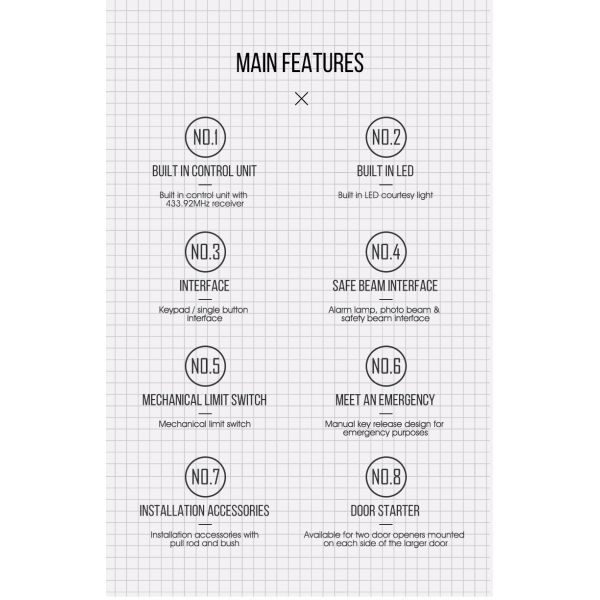 Надземный консервооткрыватель двери гаража наклона CK300AC 260W 300KG