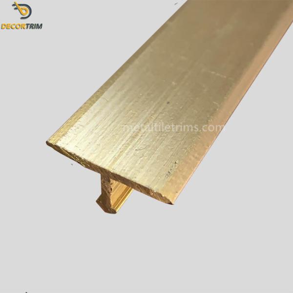 T Shape Brass Tile Trim Strip18mm Width For Flooring Transtion Cover OEM