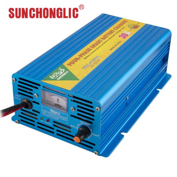Smart 30A 12 Volt Gel Battery Charger Four Step Lightweight Easy Connection