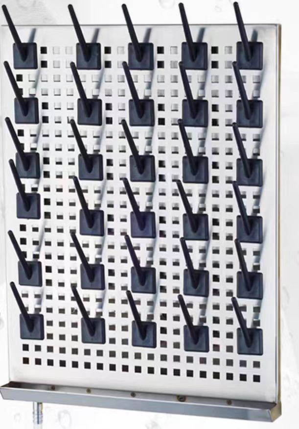 Multi Functional Stainless Steel Peg Board Glassware Laboratory Drying Rack Wall Mount