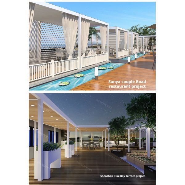 Villa Garden Opening Louver Roof Sunshade Aluminum Alloy Outdoor Pergola And Gazebo 3.0*3.0M