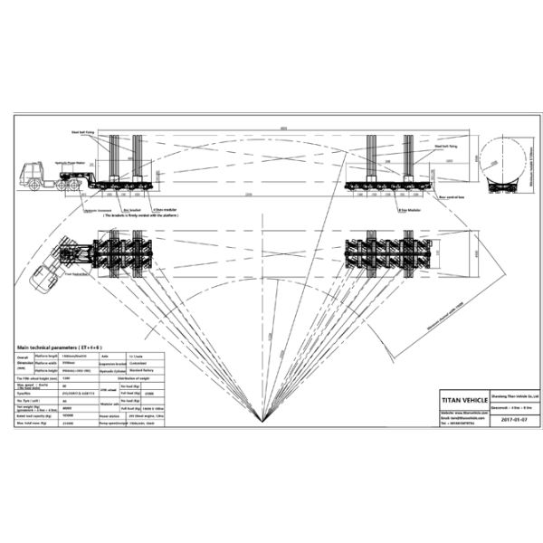 Turntable Bolster Gooseneck Modular Trailer for carrying 120 ton 200 ton tank