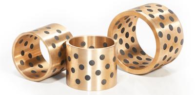 Maintenance Free Graphite Plugged Bronze Bearings Valves Bushing Steel / Copper Composite