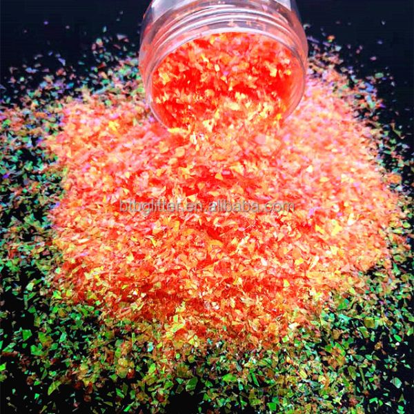 Excellent Nail Art Effect Glitter Flakes Orange Glitter Adds Shine to Your Crafts