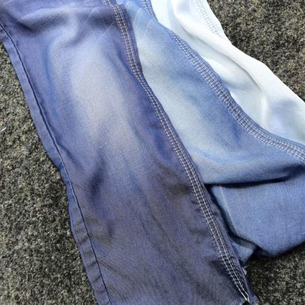 Lycell Satin Dark Blue Light Weight Denim Fabric 4.5oz 180CM
