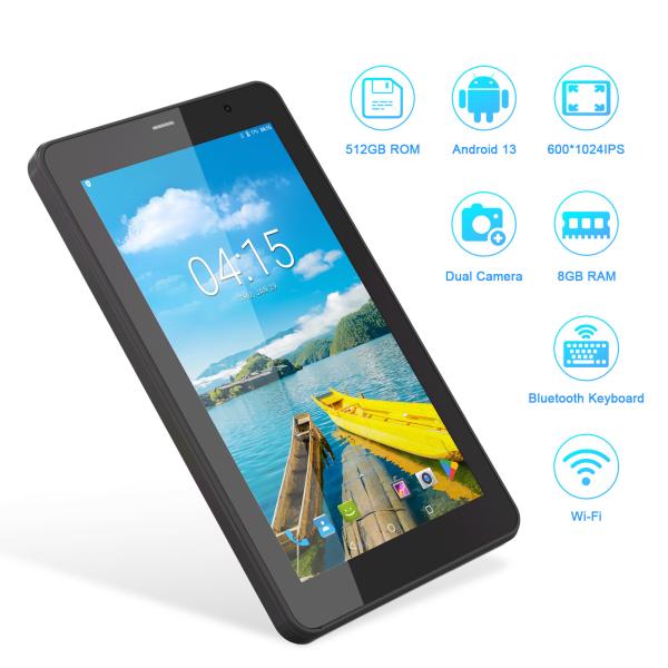 C Idea Android 13 Tablet 512GB With SIM 7 Inch Tablet PC For Students CM518 Pro Black