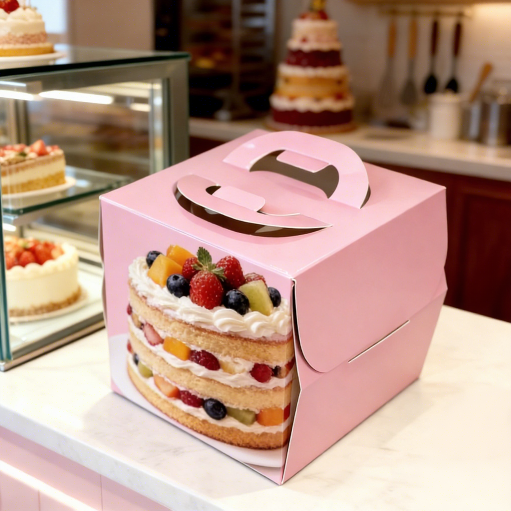 Wholesale Custom Logo Printing Eco-Friendly Recyclable Durable Sturdy Pastry Cake Box for Bakery Packaging