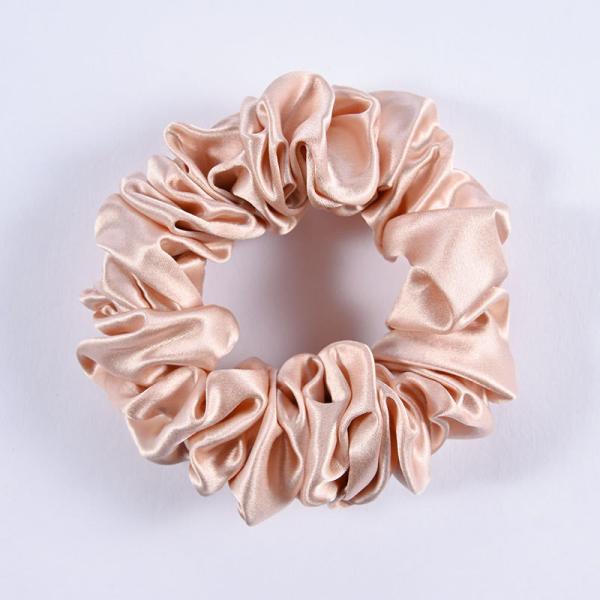 100% Pure Mulberry Silk Pink Oversized Scrunchies Silk Hair Ties Elastics Ponytail Holder