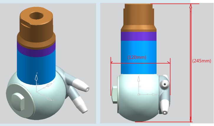 Управляемая реактивная боевая часть шарика 360° брызг Sus316 8MM гигиеническая роторная