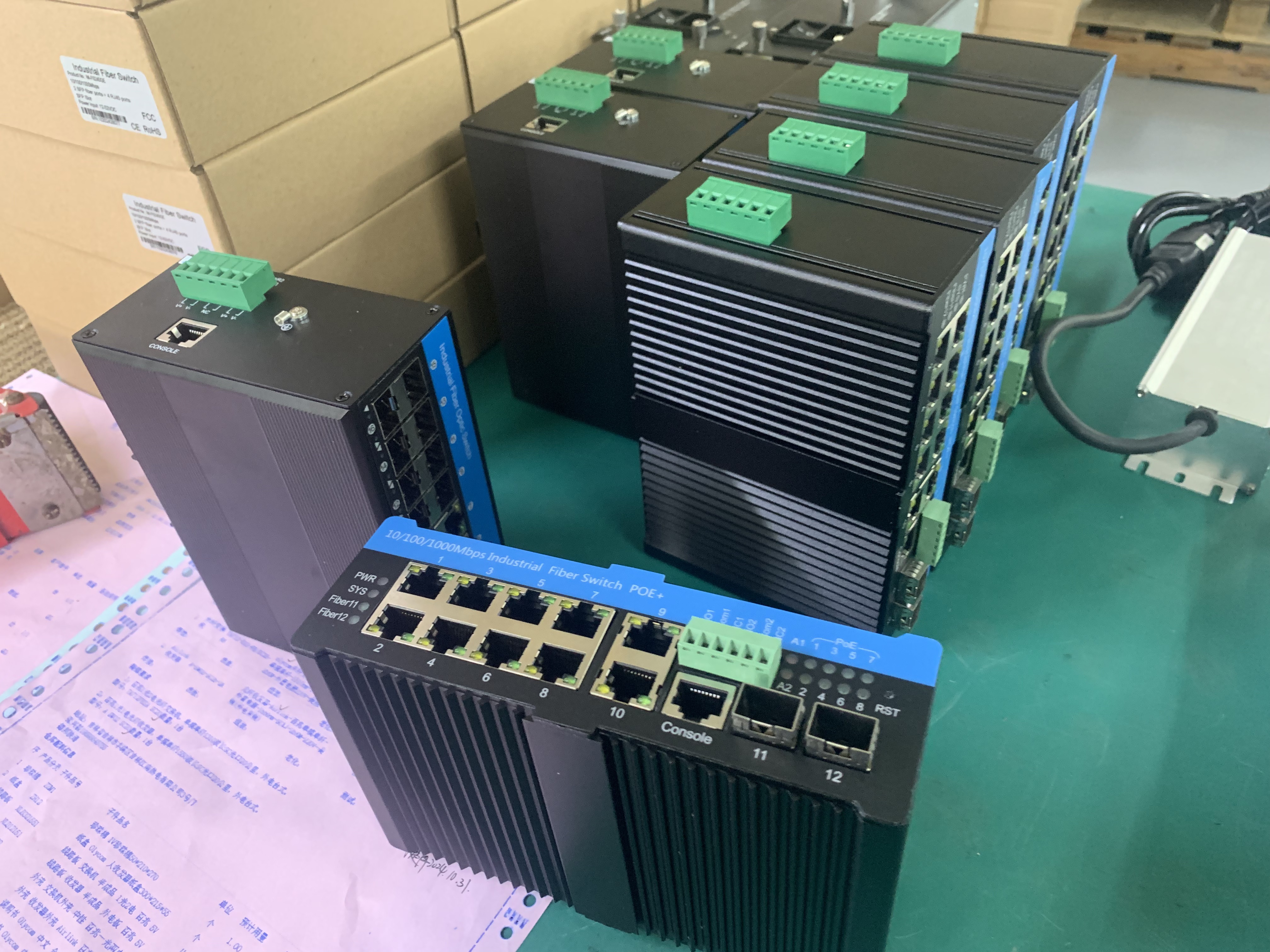 90 Вт управляемый коммутатор PoE 10 портовой упрощенной сети 2.5G волокна сигнализации реле DC57V вход