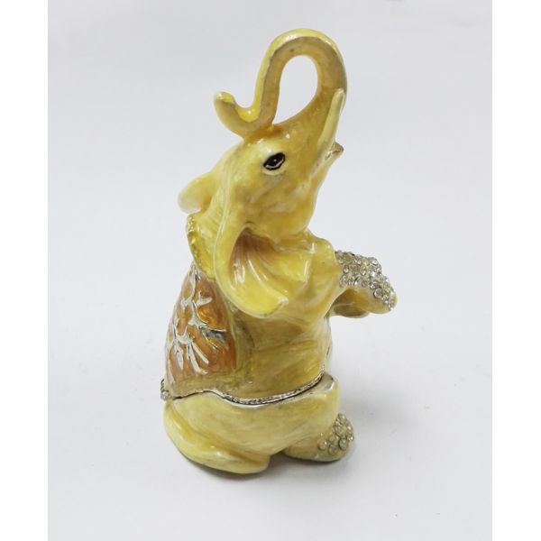 Hot sale elephant box elephant metal trinket box pewter elephant jewelry box for gift