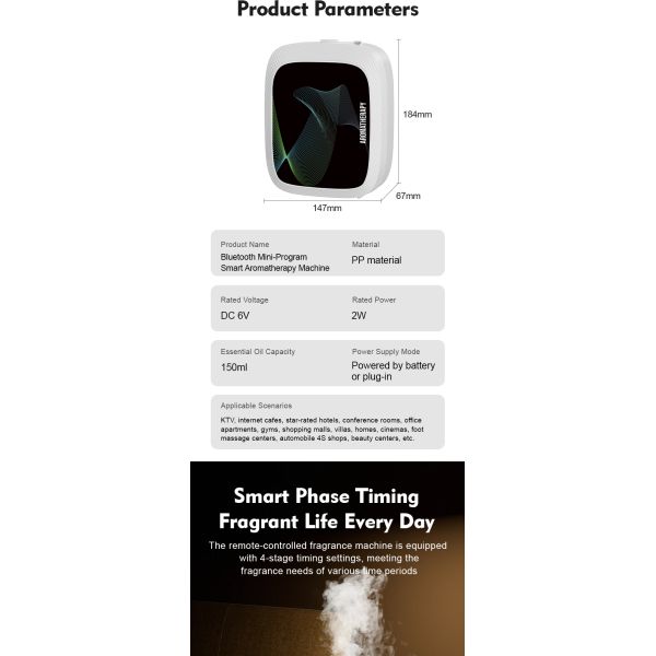 Wall Mounted Ultrasonic Aromatherapy Diffuser Eco Friendly Essential Oil Diffuser