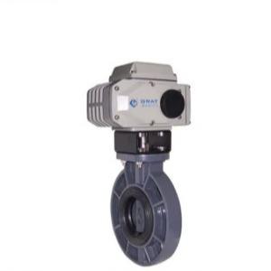 Industrial UPVC Wafer Connection Butterfly Valve Electric Motorized Butterfly Valve