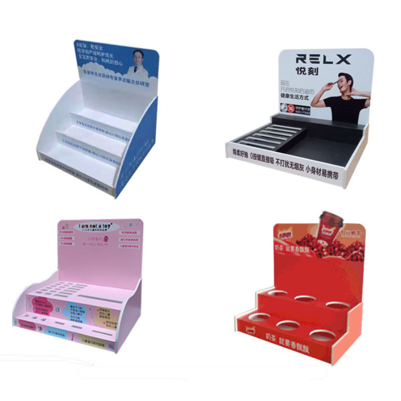 Customized Eco Friendly Printing Paper Corrugated Rack Tray Stand for Retail Shops