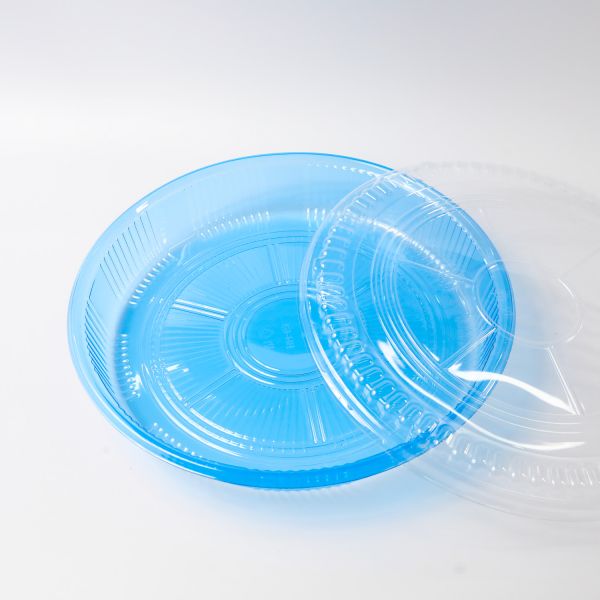 Caja de embalaje para llevar de plástico para buena comida Contenedor de alimentos cuadrado de plástico azul caja desechable de sushi