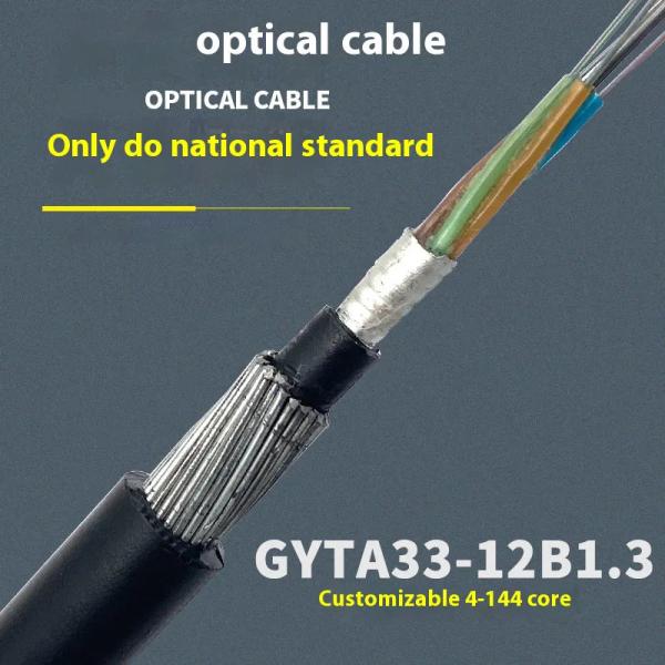 GYTA33 G652D Direct Bury Fiber Optic Cable 12 24 48 72 96 144 288 Core Anti Rodent Armoured