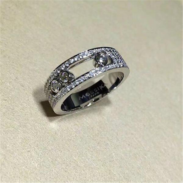 Luxury jewelry Luxury Jewelry Three drill sliding ring material 18k white gold yellow gold rose gold diamond ring