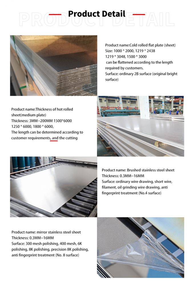 20mm Stainless Steel Plate Sheet 321H Ss 304 Plate 347 321 BA For Ship Plate