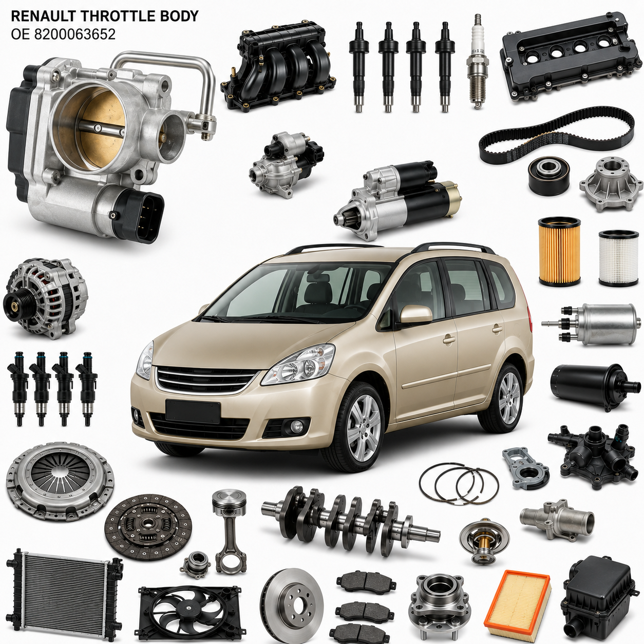 Vehicles Auto Throttle Body 8200063652 Engine Fuel Injection System