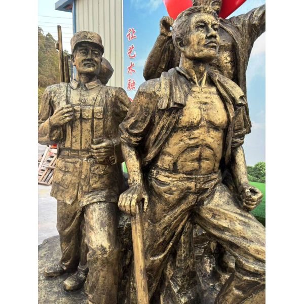 Escultura de fibra de vidrio decorativa personalizada, escultura de metal a tamaño natural