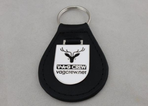 VAG Crew Leather Key Chain / Personalized Leather Keychains with Emblem