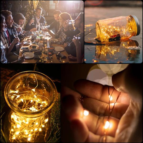 Multicolor DC 3V Copper Wire Lights 10m Length Plug In Outdoor String Lights