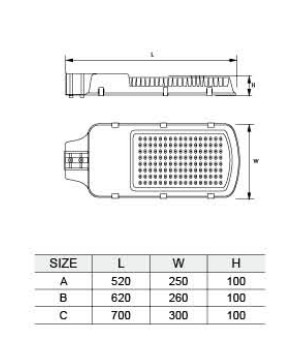 150W 250W 300W Commercial Street Lights Heads Fixture Warm White Color All In One