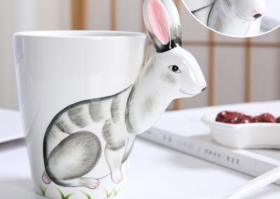 Cartoon Rabbit Hand Painted 450ml Heat Press Mugs
