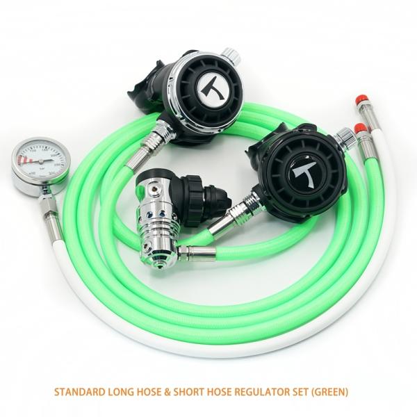 Short Hose Sidemount Scuba Diving Regulator Set Customizable For Underwater Diving