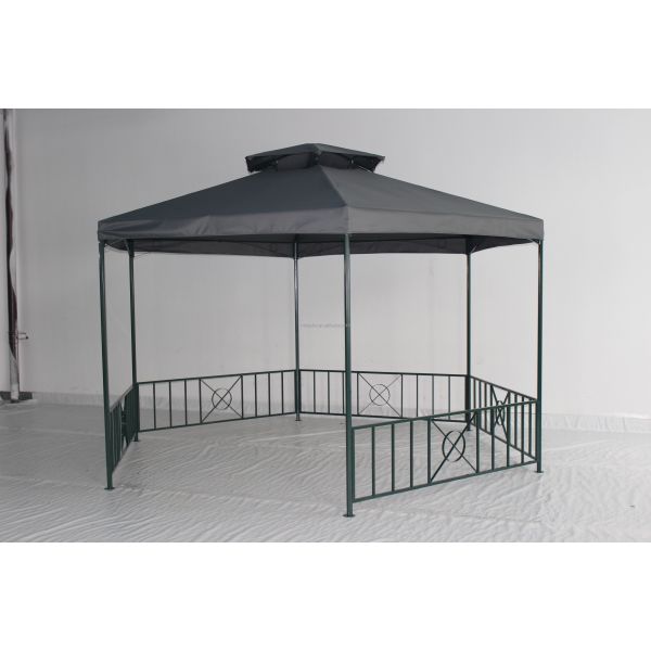 Outdoor Waterproof Garden Canopy Pergola with Customized Colors Hexagonal Double Roof