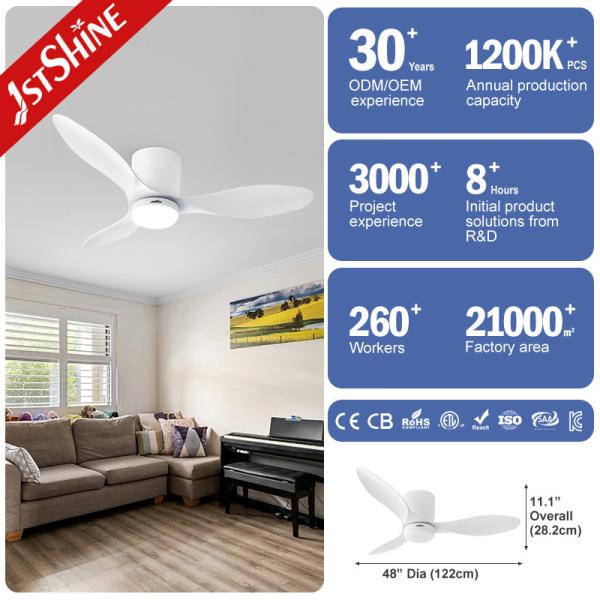 6 Speed Plastic Ceiling Fan White Finished Electric Fan with motor