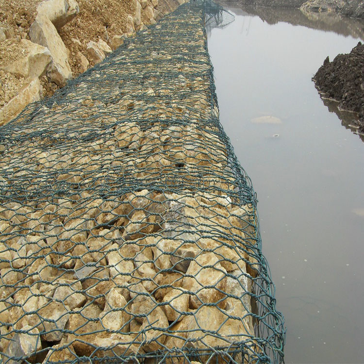 ПВХ-покрытая оцинкованная габионная поддерживающая стена 2x1x1m 8x10cm