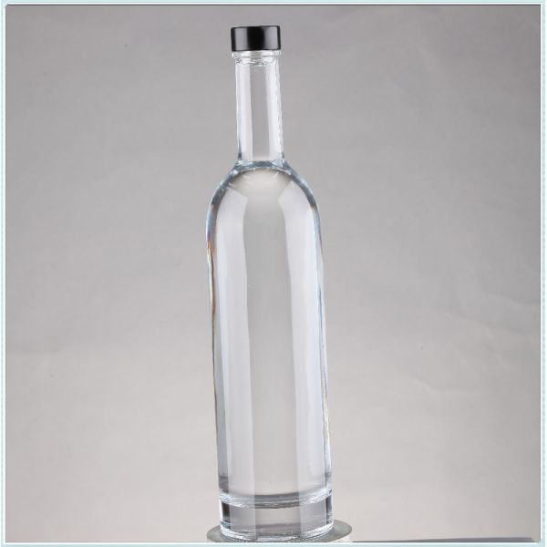 Clear Empty Hot Stamping Super Flint Glass Liquor Bottles with Cork 75cl Capacity 750ml