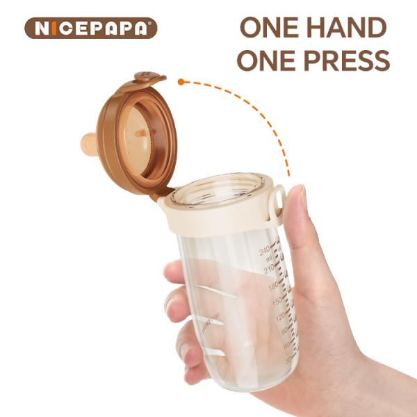 Off-Center Non-Threaded For Easy Cleaning Glass Flip-cap Baby Bottles Newborn Product Slow velocitys