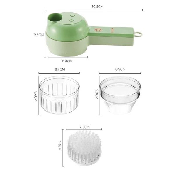 Europe Portable 4 in 1 Vegetable Cutter Set Smart Gadget Electric Slicer Kitchen Chopper
