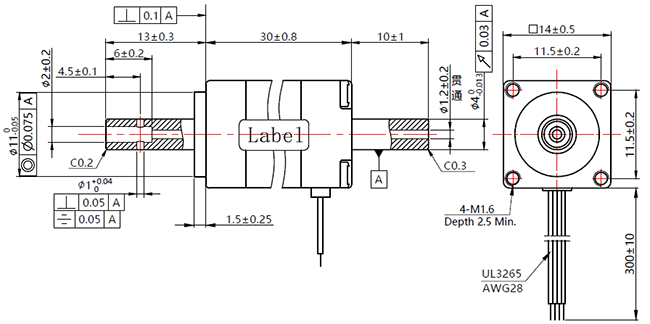 Небольшие мотор NEMA 6 14mm Stepper точность угла шага 1,8 градусов высокая