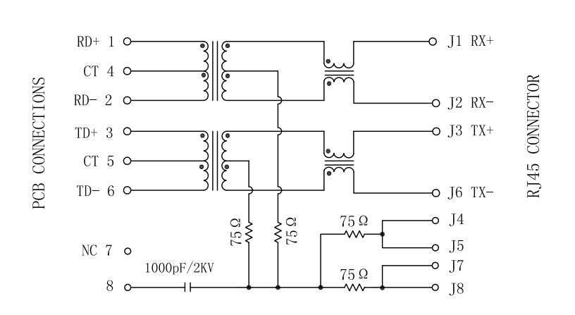 J8064E64NL без платы основания-T локальных сетей RJ45 Джек 100 порта СИД 1x4 вниз с LPJF46204CNL