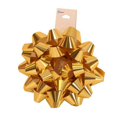 Lacquer Medium Size Outdoor Christmas Gift Bow 5.5 Inch Diameter Red Yellow Green