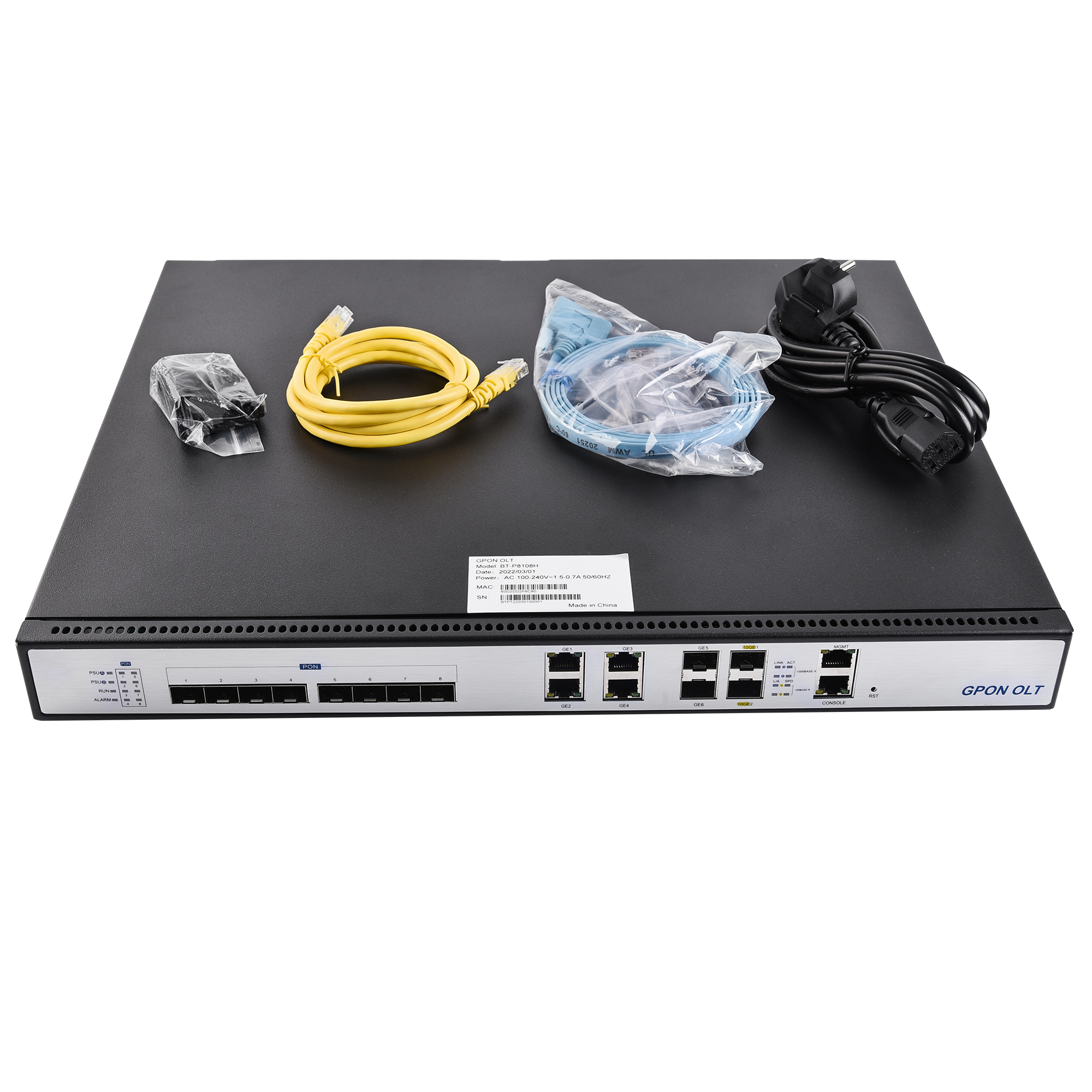 AS-OLT-02A GPON OLT поддерживает разделение соотношения 1/128 доступа 1024 пользователей ONU одновременно