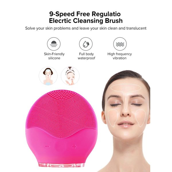 Depurador de limpiamiento facial de la cara del silicón del sistema de cepillo de la belleza de la prenda impermeable