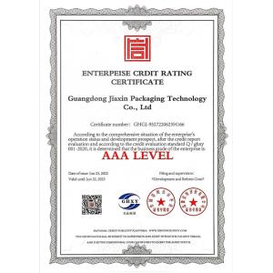 Guangdong Jiaxin packaging technology co., ltd Certifications
